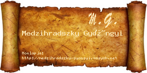 Medzihradszky Gyöngyi névjegykártya