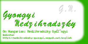 gyongyi medzihradszky business card